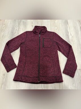 MARC NEW YORK Women’s Zip Sweater Jacket, Burgundy/Purple Heather. Size XS EUC